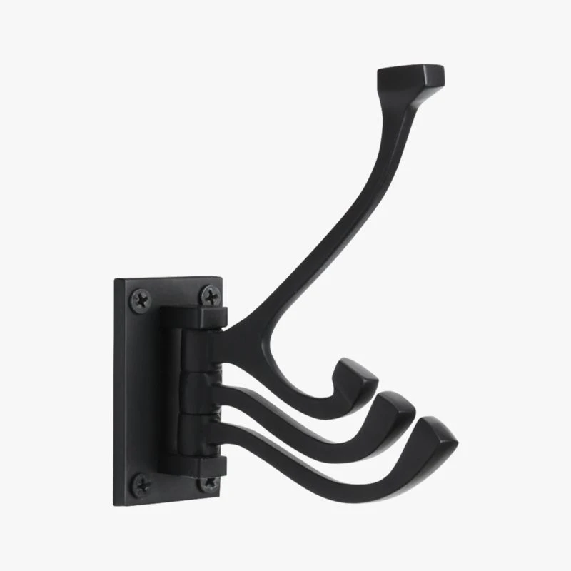 Black 3-Prong Swivel Towel Hook - Image 3