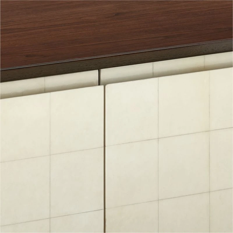 Altea White Vellum And Walnut Wood Media Console - Image 8