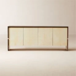 Altea White Vellum And Walnut Wood Media Console