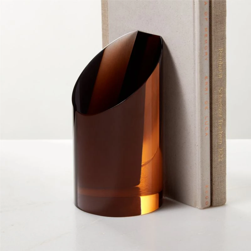 Dark Amber Acrylic Bookend - Image 2