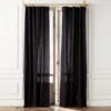 Black Cotton Basketweave Window Curtain Panel 48''x84''