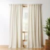 Natural Tan Cotton Basketweave Window Curtain Panel 48"x84"