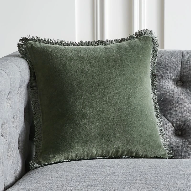 Bettie Forest Green Throw Pillow With Down-Alternative Insert 16"