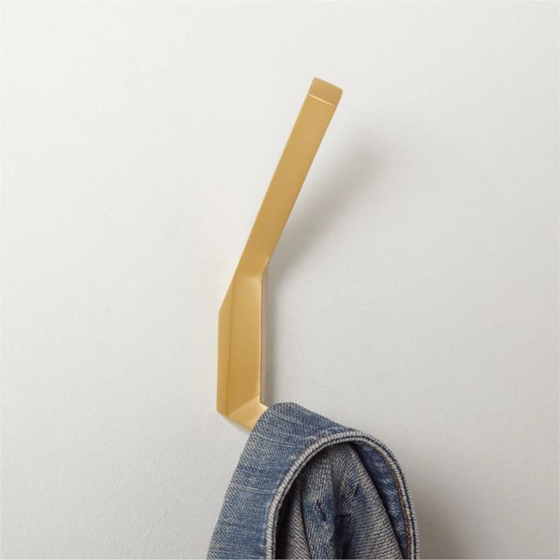 Blaine Brushed Brass Wall Mount Hook - Image 2