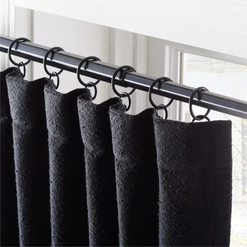 Black Boucle Window Curtain Panel 48''x84'' - Image 2