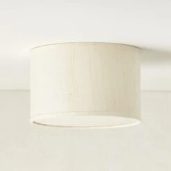 Boum Raw Silk Drum Flush Mount Light 10"