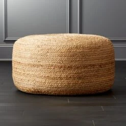 Braided Jute Large Pouf