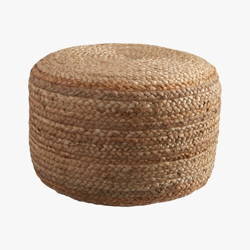 Braided Natural Jute Pouf - Image 3
