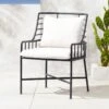 Breton Black Metal Dining Armchair Set Of 4