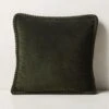Brye Dark Green Velvet Throw Pillow With Down-Alternative Insert 20''