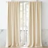 Natural Tan Basketweave Blackout Window Curtain Panel 48"x84"