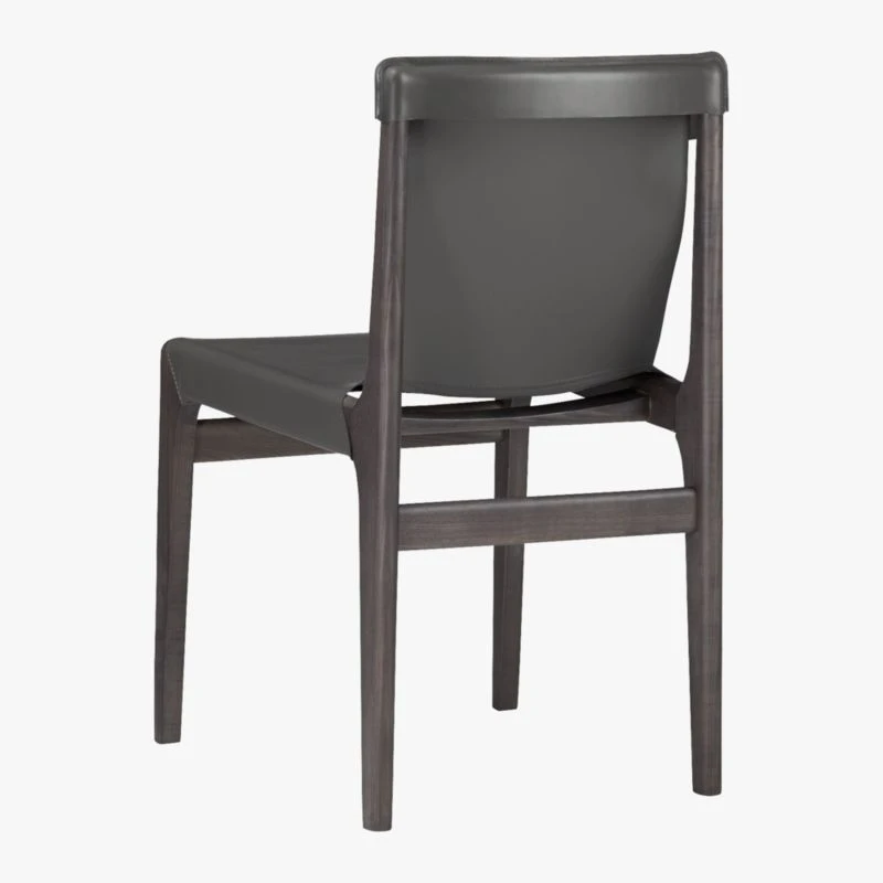 Burano Charcoal Grey Leather Sling Chair - Image 7