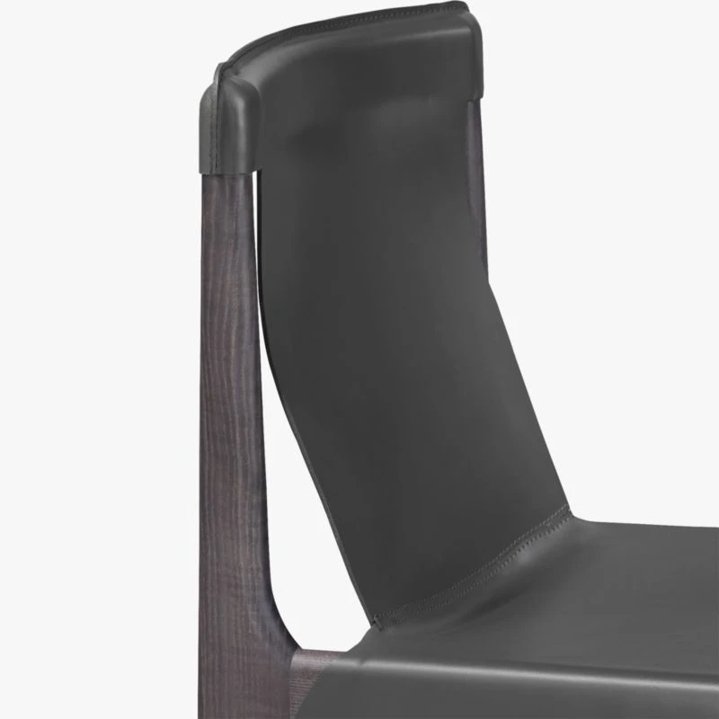 Burano Charcoal Grey Leather Sling Chair - Image 8