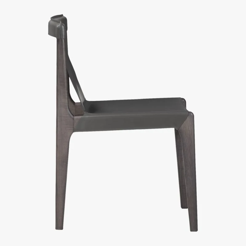Burano Charcoal Grey Leather Sling Chair - Image 6