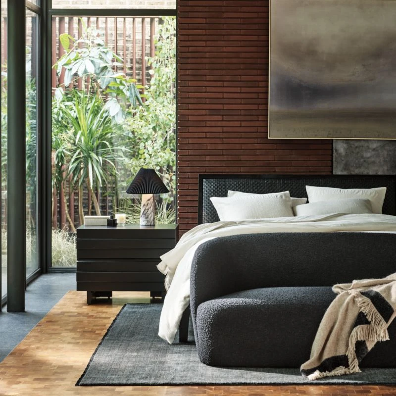 Seacliff 2-Drawer Black Oak Wood Nightstand - Image 2