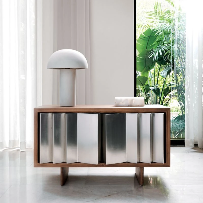 Kibo Steel And Oak Wood Media Console 42.5'' - Image 2