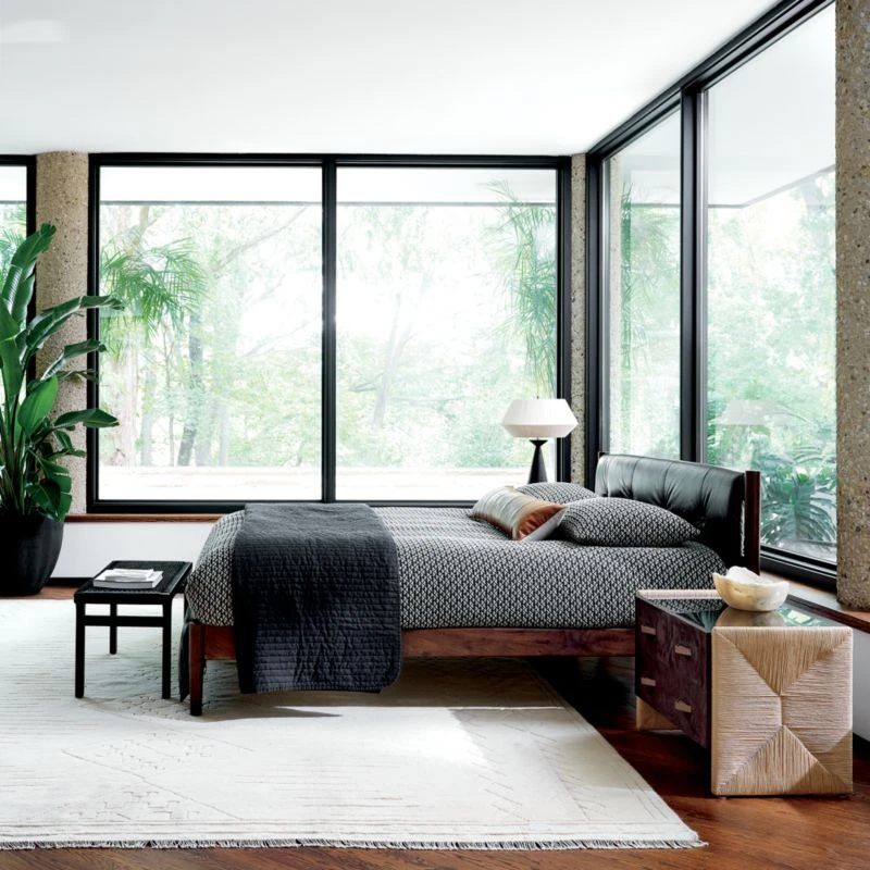 Crillo 2-Drawer Brown Nightstand With Mirror Top - Image 3