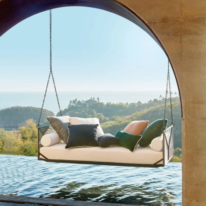 Waverly Ivory White Outdoor Throw Pillow 23" - Image 6