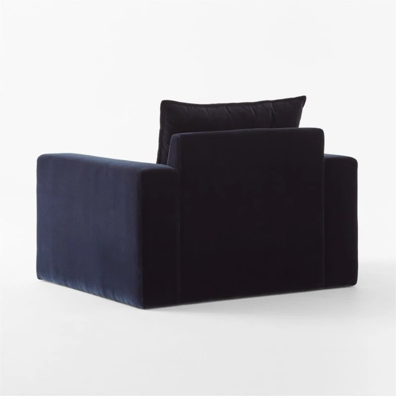 Camden Ink Blue Velvet Lounge Chair - Image 6