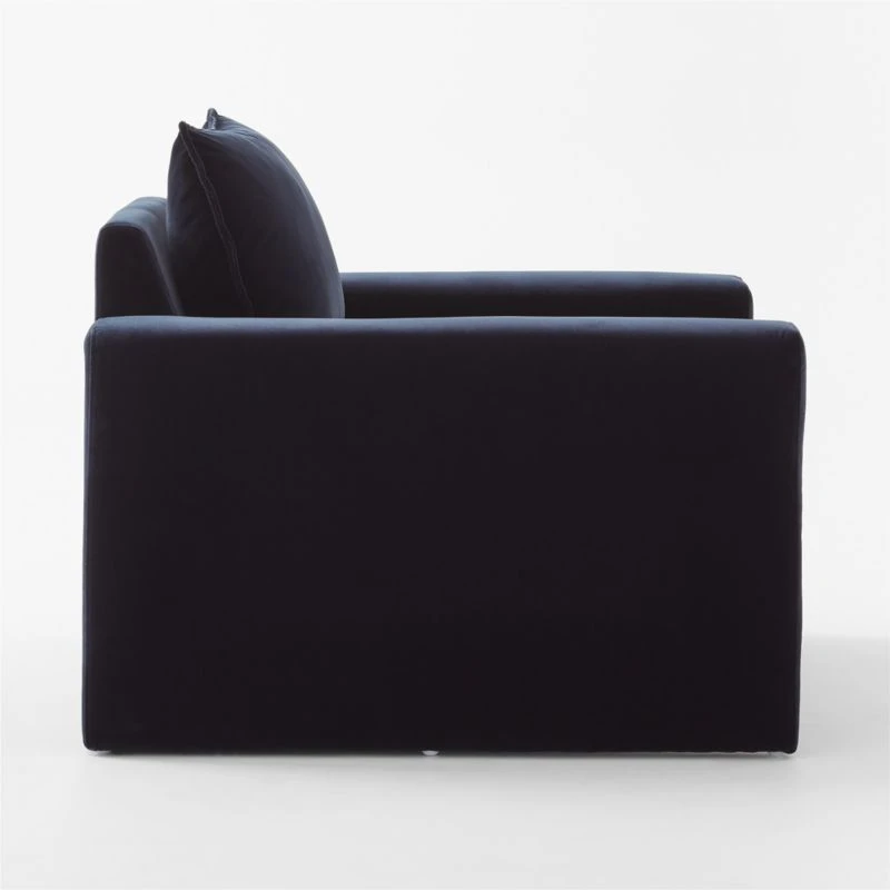 Camden Ink Blue Velvet Lounge Chair - Image 5