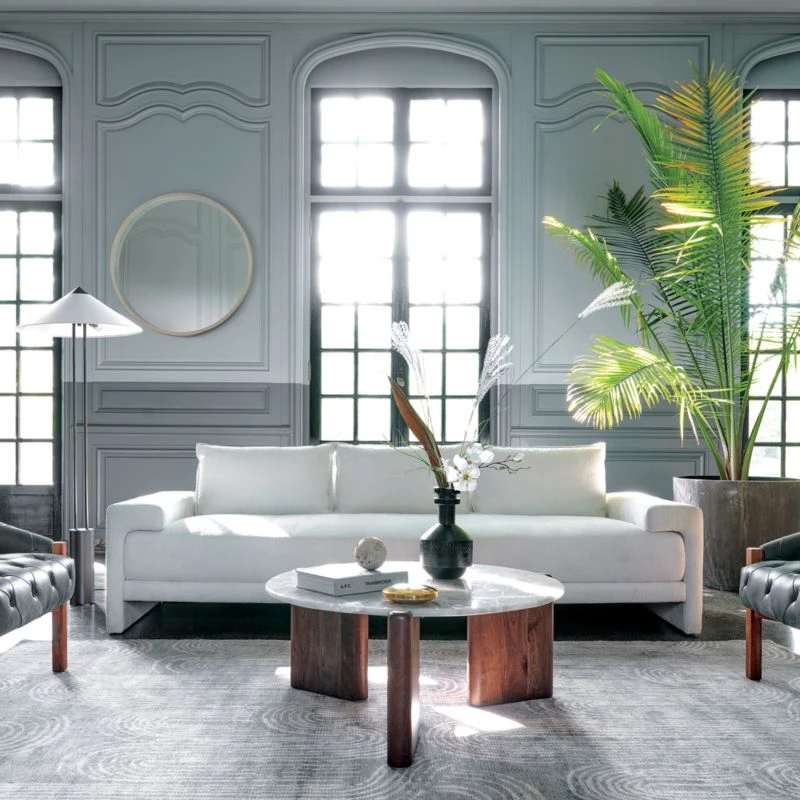 Abruzzo Charcoal Leather Tufted Chair - Image 3