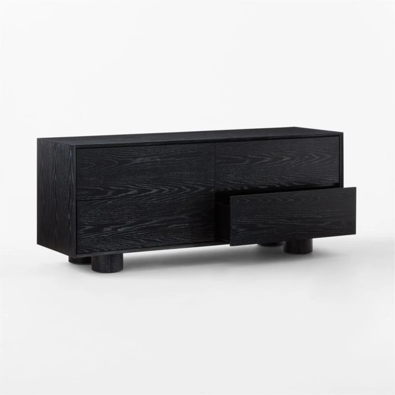 Cantar 4-Drawer Cerused Black Oak Dresser - Image 5