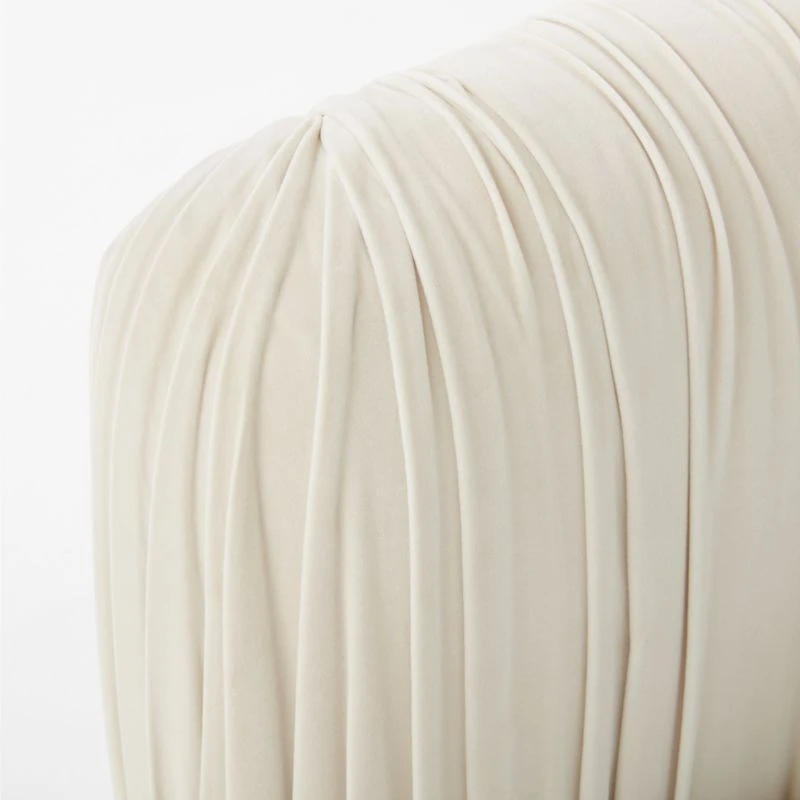 Cantar Ivory Velvet Upholstered Queen Bed - Image 6