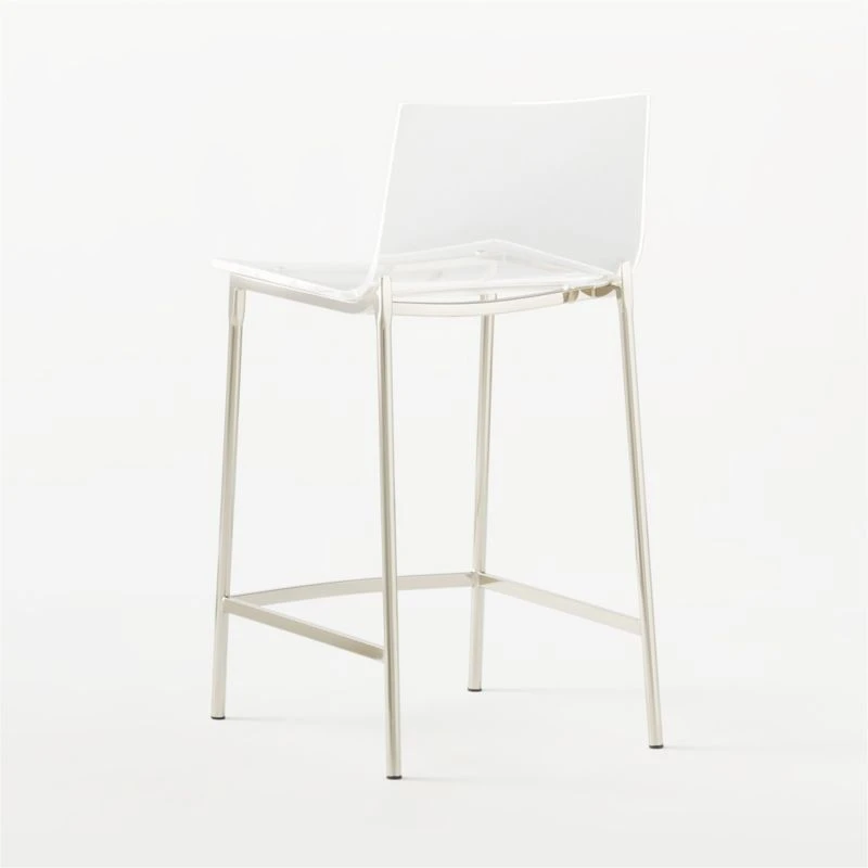 Chiaro Clear Counter Stool Nickel Set Of 2 - Image 6
