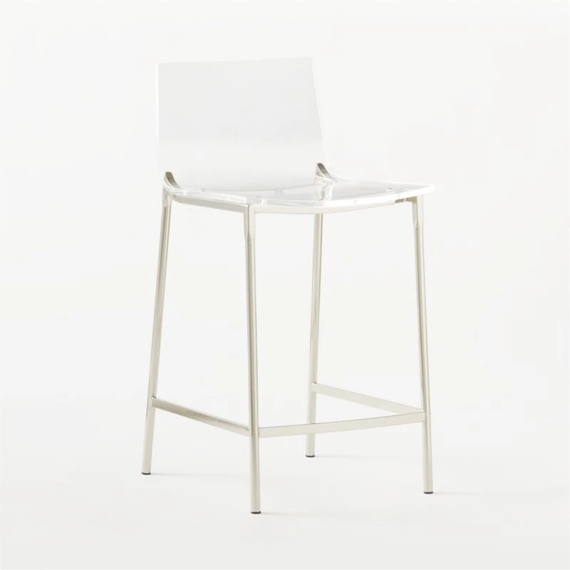 Chiaro Clear Counter Stool Nickel Set Of 2 - Image 4
