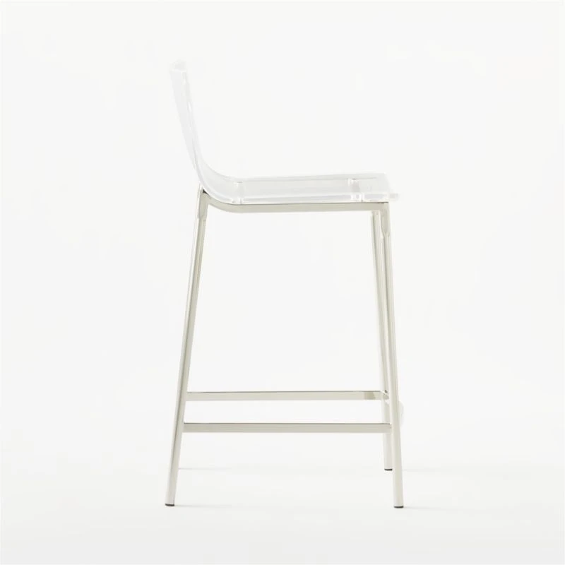 Chiaro Clear Counter Stool Nickel Set Of 2 - Image 5