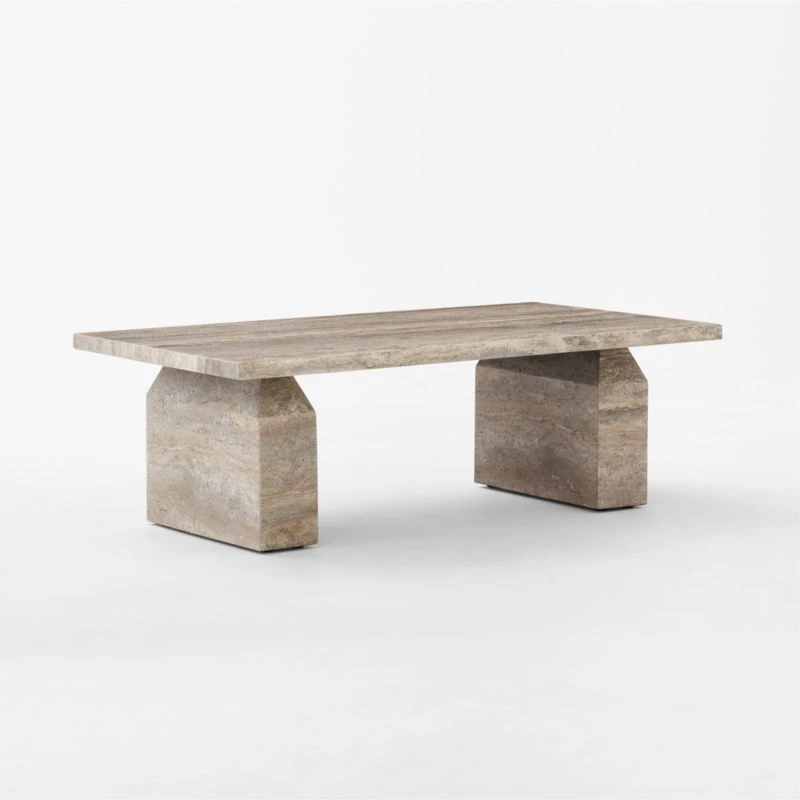 Civita Brown Travertine Coffee Table - Image 4