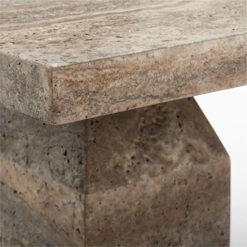 Civita Brown Travertine Coffee Table - Image 6
