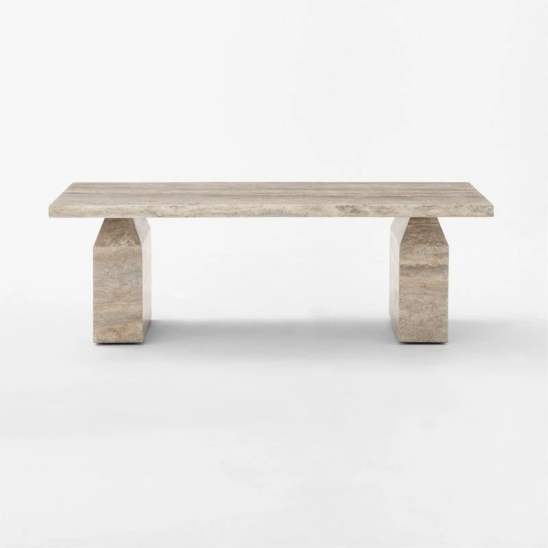 Civita Brown Travertine Coffee Table - Image 3