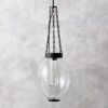 Clifton Cast Glass And Black Chain Link Pendant Light