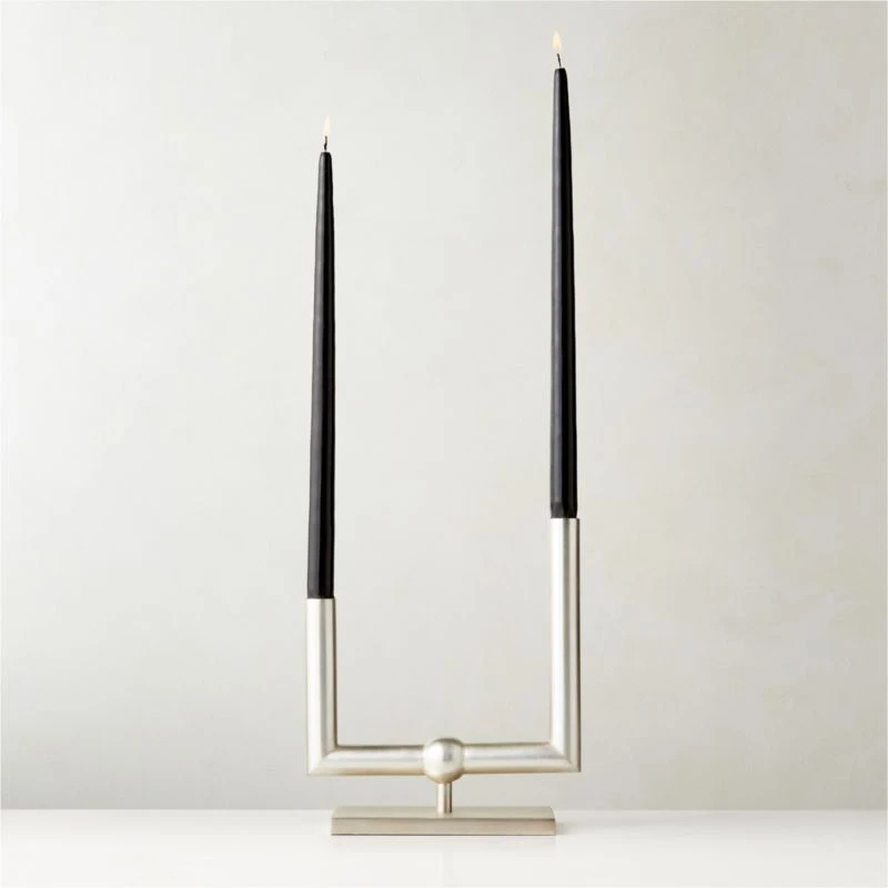 Coraline Silver-Plated Double Taper Candle Holder - Image 2