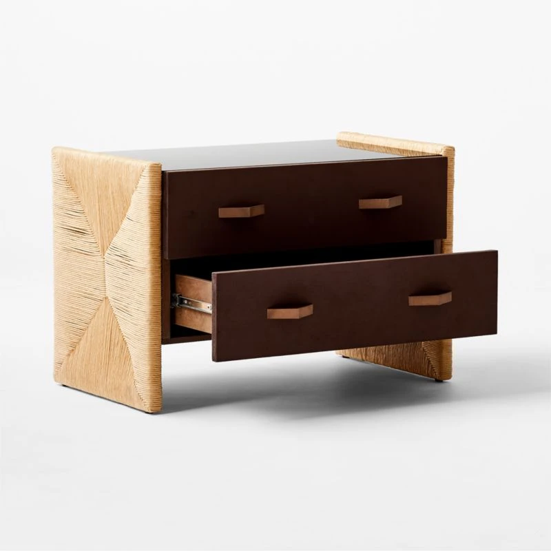 Crillo 2-Drawer Brown Nightstand With Mirror Top - Image 6