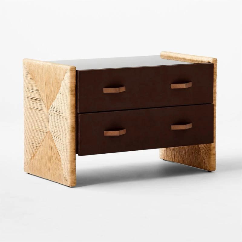 Crillo 2-Drawer Brown Nightstand With Mirror Top - Image 5