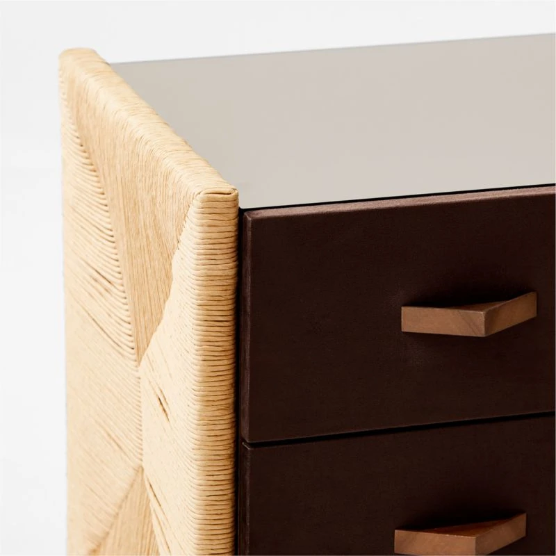 Crillo 2-Drawer Brown Nightstand With Mirror Top - Image 9