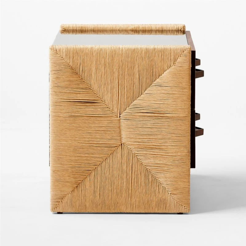 Crillo 2-Drawer Brown Nightstand With Mirror Top - Image 7