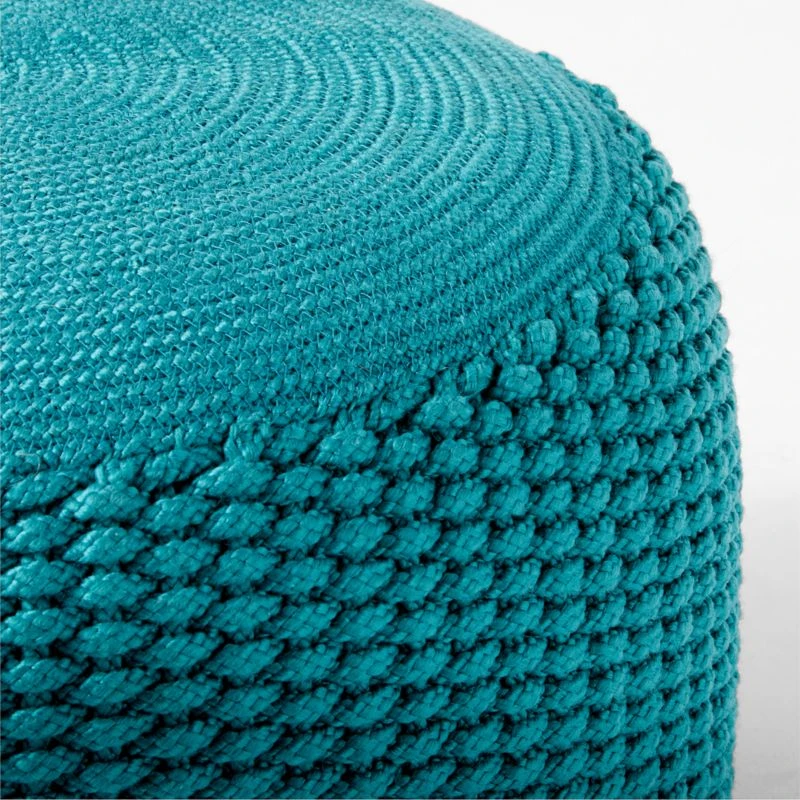 Criss Knit Emerald Pouf - Image 3