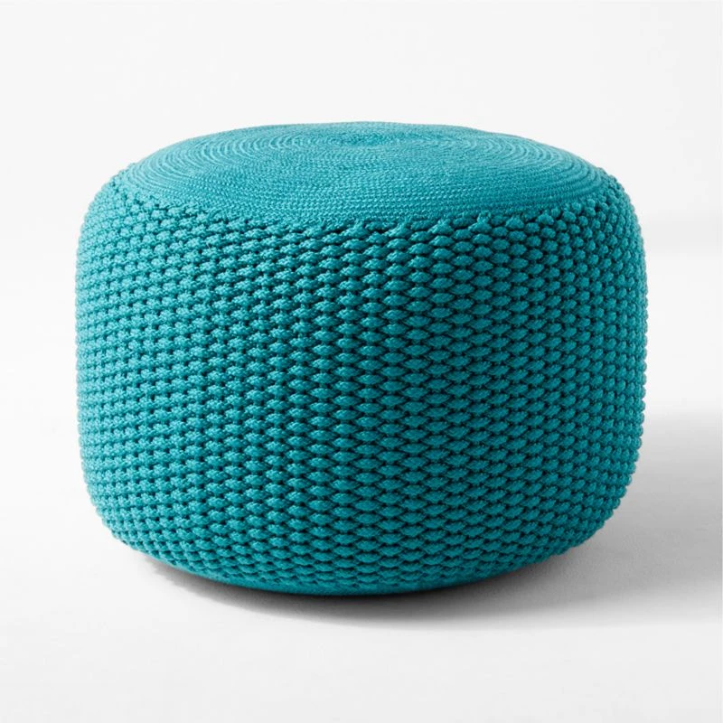 Criss Knit Emerald Pouf - Image 2