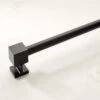 Matte Black Adjustable Curtain Rod With Cube Endcap 28''-48"