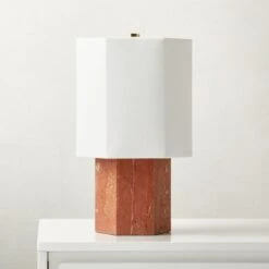 Danielle Red Travertine Table Lamp