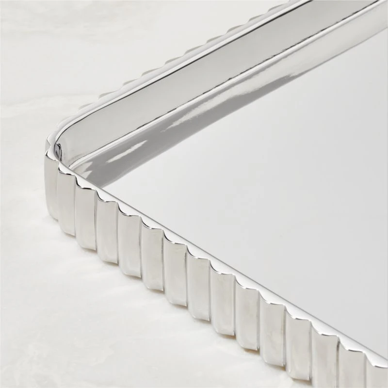 Danilo Pleated Stainless Steel Letter Tray - Image 4