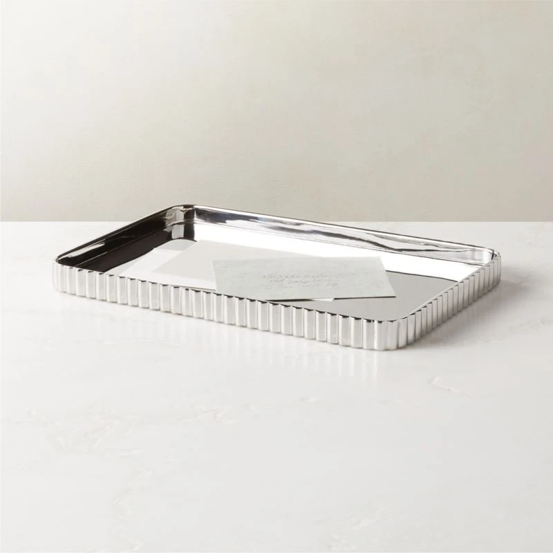 Danilo Pleated Stainless Steel Letter Tray - Image 3