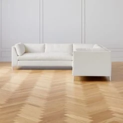 Decker 3-Piece L-Shaped White Performance Fabric Sectional Sofa