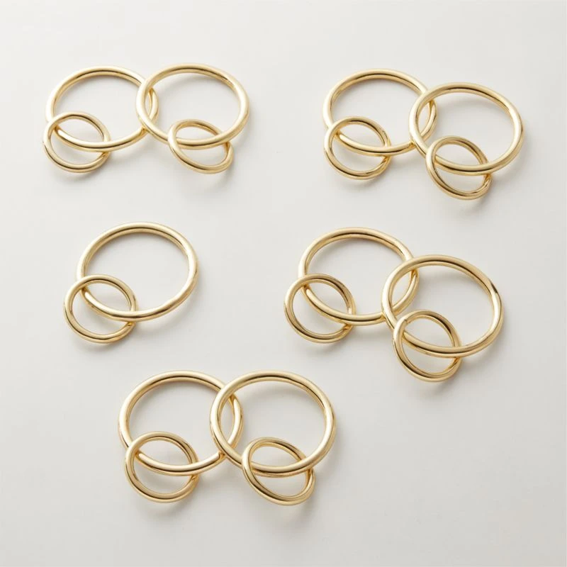 Polished Brass Curtain Rings Set Of 9