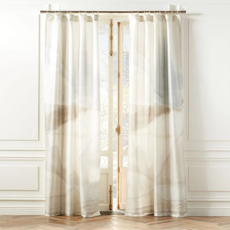 Elysium Neutral Dupioni Silk Curtain Panel 48"x84"