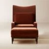 Embassy Bronze Brown Velvet Lounge Chair 314 And Ottoman 310