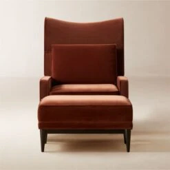 Embassy Bronze Brown Velvet Lounge Chair 314 And Ottoman 310